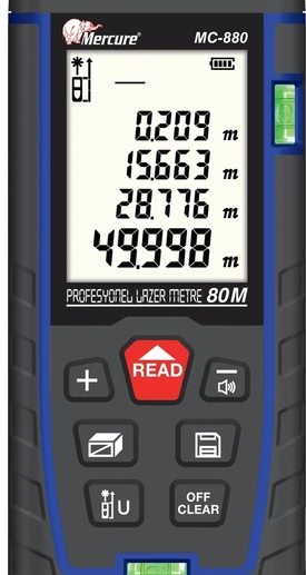 Mercure Mc-880 Profesyonel Lazer Metre 80 Metre