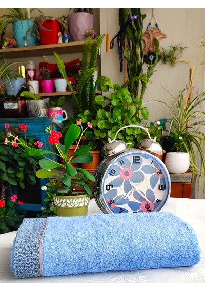 Çeyizlik Lüx Bambu 90x150 Cm. İhraç Malı Banyo Havlusu %40 Bambu Mavi