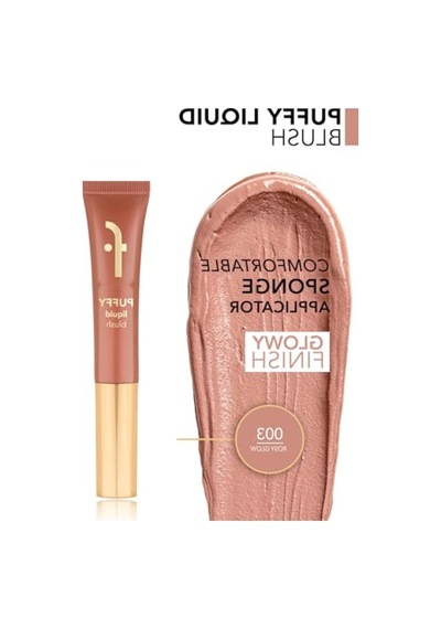 Nemlendirici Etkiye Sahip Parlak Bitişli Sünger Aplikatörlü Likit Allık - 003 Rosy Glow 00