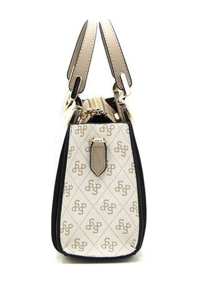 Silver Polo Sp1133 Kadın El Çantası Monogram Bej-kum