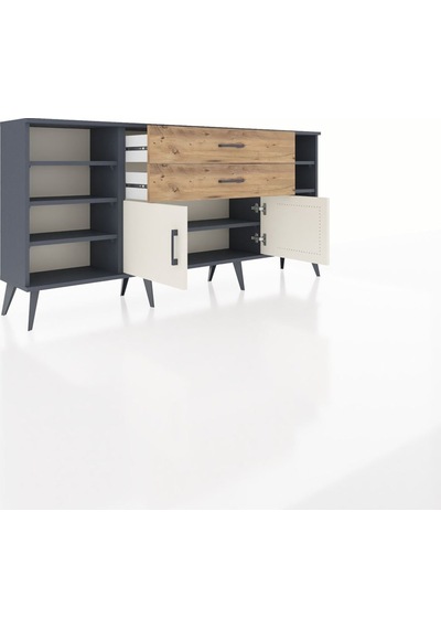 Arges Konsol 7 Raflı 2 Çekmeceli 2 Kapaklı 176x30x83 Antrasit-aytaşı/çam Aytaşı/çam Arges Konsol 7 Raflı 2 Çekmeceli 2 Kapaklı 176x30x83 Antrasit-aytaşı/çam Aytaşı/çam