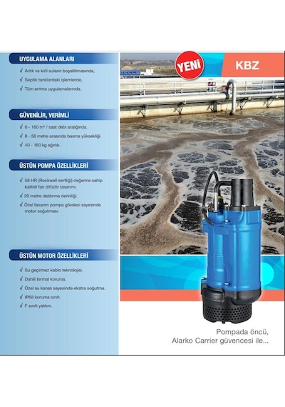 Alarko Kbz 23,7 - 5 Hp - 380v Endüstriyel Tip Drenaj Dalgıç Pompa 2"