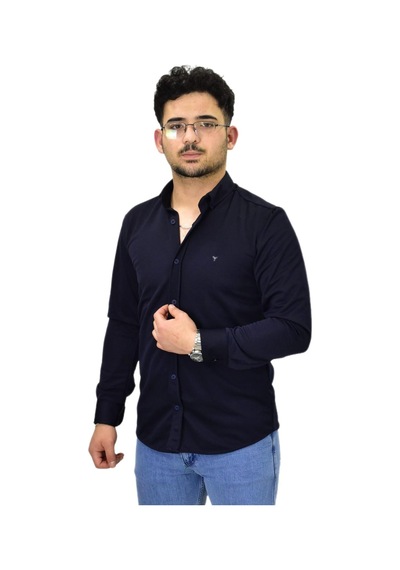 Erkek Spor Silim Fit Uzun Kol Gömlek Bgl-st04484 Lacivert Erkek Spor Silim Fit Uzun Kol Gömlek Bgl-st04484 Lacivert