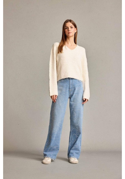 Defacto Baggy Fit Yüksek Bel Düz Paça Jean Pantolon G0586ax25smbe702 Mavi