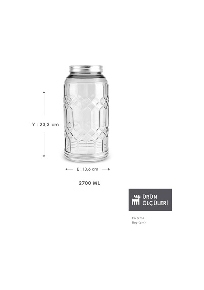 Karaca Storica Cam Kavanoz 2700 Ml Beyaz
