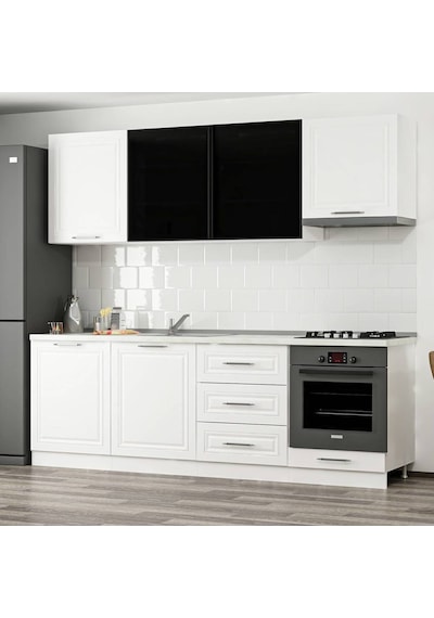 Minar 240 Cm Mebran C + Alm. Füme Cam Mutfak Dlb Byz 240-Mcacb1 Beyaz