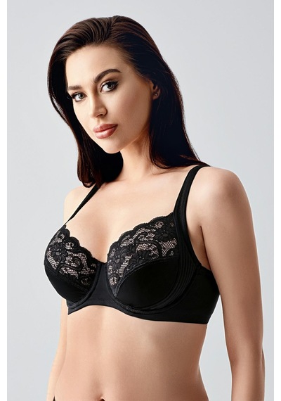 New Bra Kadın D Kap Dantelli Toparlayıcı Sütyen Siyah 6000 Siyah