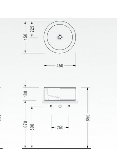 Serel Çanak Lavabo 45 Cm - 2052dss110h Diğer