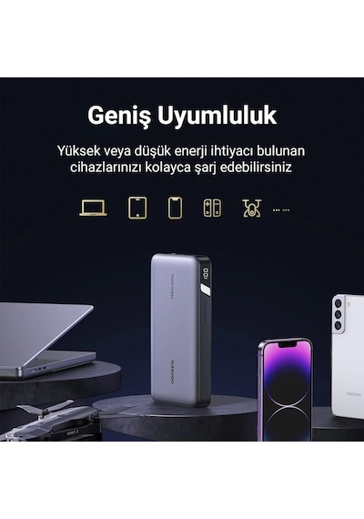 Ugreen 145w 25000mah Pd Qc 3.0 Led Göstergeli Usb Type-c Taşınabilir Hızlı Şarj Cihazı Powerbank