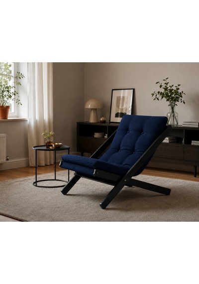 Tekli Dinlenme Koltuğu Berjer Balkon Koltuğu Bahçe Kotuğu Koyu Mavi