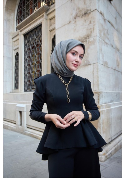 Silk Home Monogram Pamuk İpek Eşarp 130001-07 Yeşil Gri