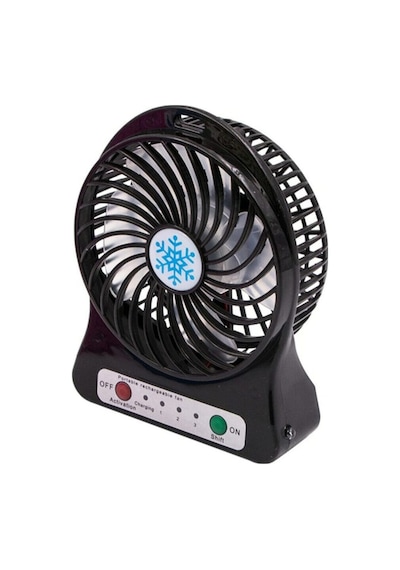 Mini Şarjlı Fan Vantilatör Masaüstü 3 Kademeli Soğutucu Sessiz Vantilatör Fan Siyah Mini Şarjlı Fan Vantilatör Masaüstü 3 Kademeli Soğutucu Sessiz Vantilatör Fan Siyah