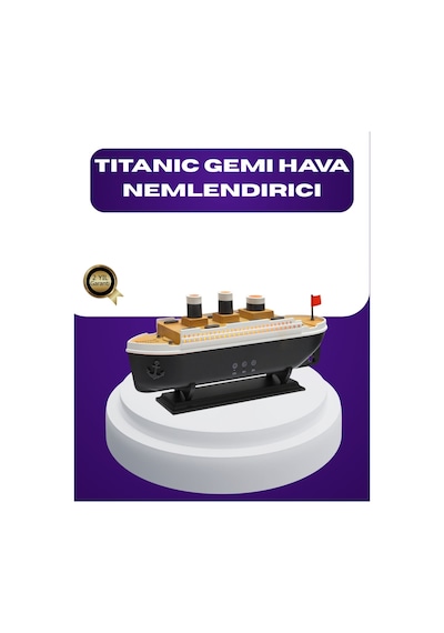 Titanik Gemi Tasarımlı Led Işıklı Hava Nemlendirici Buhar Efektli Oda Difüzörü Renkli