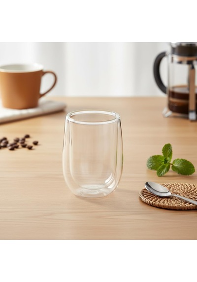 Çift Cidarlı Double Wall Cam Bardak - 350 Ml Isıya Dayanıklı Latte, Filtre Kahve Ve Meşrubat Bardağı - El Yakmayan Terlemeyen Modern Tasarım çok renkli