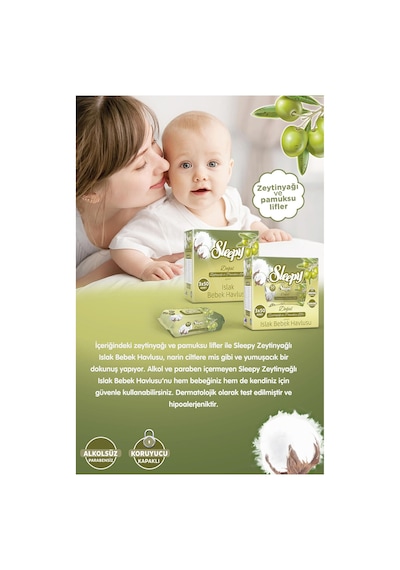 Sensitive Zeytinyağlı Islak Havlu 90'lı 9 Paket