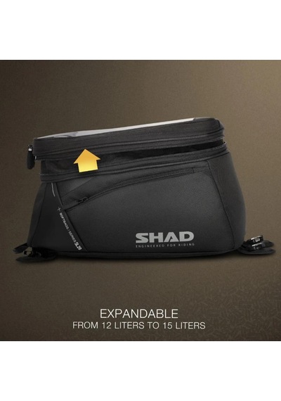 Shad Sl20 Motosiklet Depo Üstü Çanta Mıknatıslı Bağlantı 12-15 Litre X0sl201f Siyah