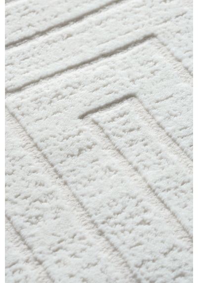 Mariesse Home Bambu Dokulu Modern Sık Dokuma Koridor Kesme Yolluk Dokuma Makine Halısı Y00597a Krem