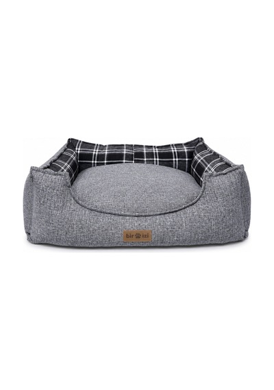 Premium Kedi Ve Köpek Yatağı Kafa Destekli Kaydırmaz Taban Yıkanabilir Fermuarlı Çift Taraflı Minder %100 Boncuk Elyaf Gri 1604540295
