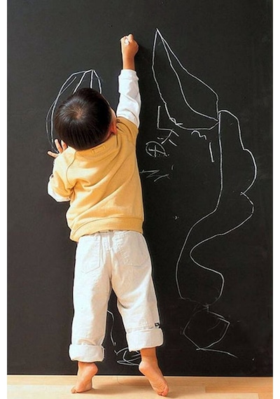 Kara Tahta Kendinden Yapışkanlı Kağıt Tebeşir Sticker 45 X 200cm Siyah