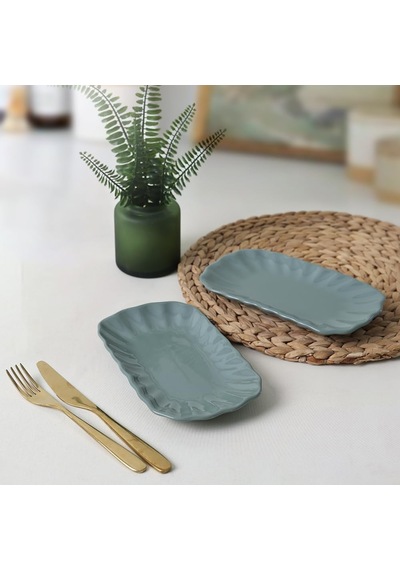 Yeşil Sirius Kayık Tabak 23 Cm 2 Adet 326 Çok Renkli