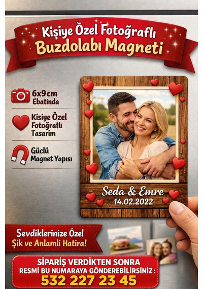 10 Adet Kişiye Özel Fotoğraflı Magnet