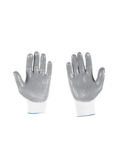 Strong5 Pn72 Polyester Örme Nitril Eldiven No 9 Çift, Gri