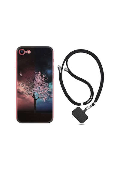 Apple Uyumlu iPhone 7 8 Kılıf Boyun Askılı Heaven Tree 1859