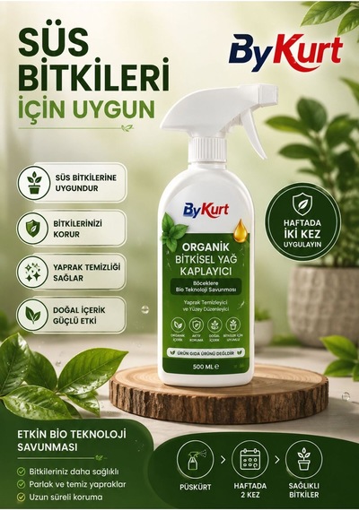 Organik Koruyucu Sprey Süs Bitkileri İçin 500 Ml Yaprak Temizleyici Bitki Bakım Spreyi