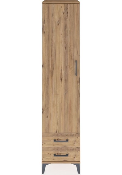 Hyperion Dolap 3 Raflı 2 Çekmeceli Tek Askılı 44x44x195 Çam-çam Çam