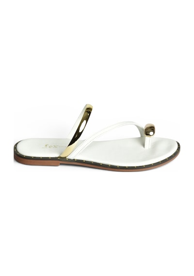 Fox Shoes Y291700103 Beyaz Hakiki Deri Kadın Terlik