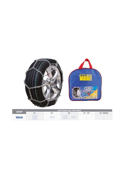 Techmrt Patinaj Zinciri 4x4 Jeep - Minibüs Ve Hafif Tic.araç 14-15-16 Zincir Ebatları İçin Resime Ba