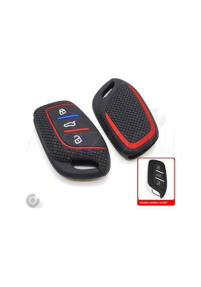Mg Hs Zs Zx Gt Ev Mg5 Mg6 Roewe Rx3 Rx5 I5 Erx5 I5 I6 Silikon Desenli Anahtar Kılıfı Siyah