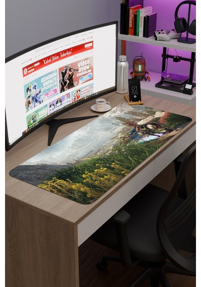 Horizon Zero Kaymaz Dikişli Kauçuk Oyuncu Mousepad V2 - 90x40 Xxl Gaming Mouse Pad Fare Altlığı