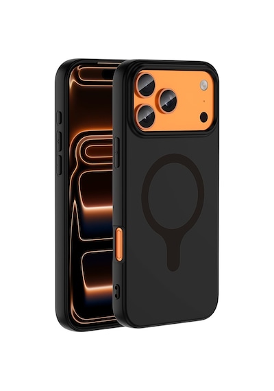 Apple İphone 17 Pro Max Kılıf M-safe Şarj Özellikli Zore Aris Silikon Kapak Siyah