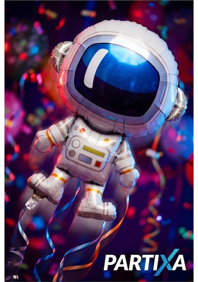 Astronot Folyo Balon 60x80 Cm Uzay Temalı Çocuk Doğum Günü Parti Süsü Çok Renkli