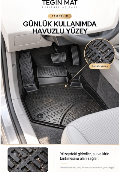Alfa Romeo Stelvio 2026 Geometrik Desenli 3d Havuzlu Oto Paspas Siyah