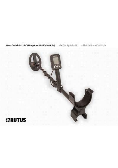 Rutus Versa Dedektör Sr-1 Kablosuz Kulaklık Ve 24cm Dd Başlık İle Metal Dedektörü