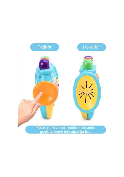 Renkli Mini Bebek Trompet Çalgı Aksesuarı - Aydınlatmalı Melodi Çalan, Hayvan Ses Efektli İnteraktif Müzik Aktivitesi 6 Ay+