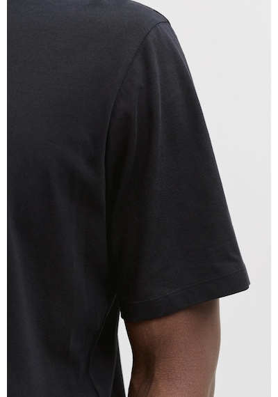 Jack & Jones Erkek Bisiklet Yaka Grafik Baskılı Tişört SIYAH
