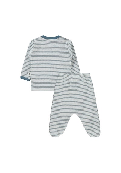 Civil Baby Çizgili 1-9 Ay Pijama Takımı - Ekru