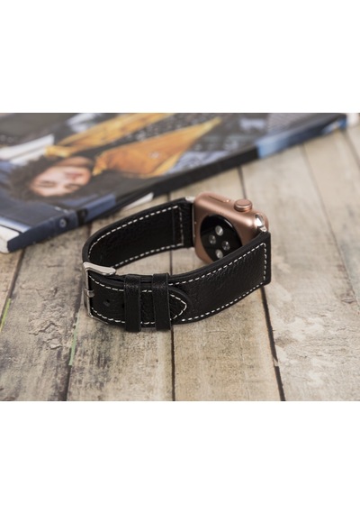 Apple Watch Uyumlu Deri Kordon 42-44-45mm Nm4-as1 Siyah Diğer