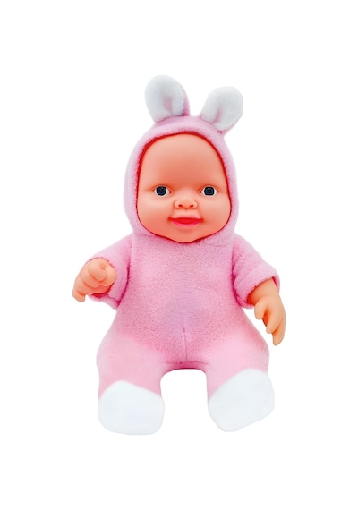 Tavşan Kostümlü Sesli Roza Et Bebek Pembe