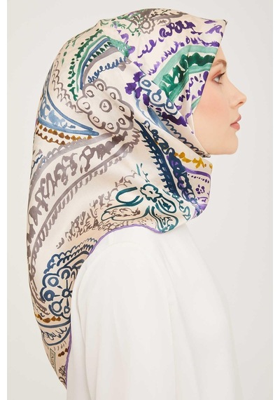Armine Nostalji Serisi Twill İpek Eşarp 9037-50 Fuşya