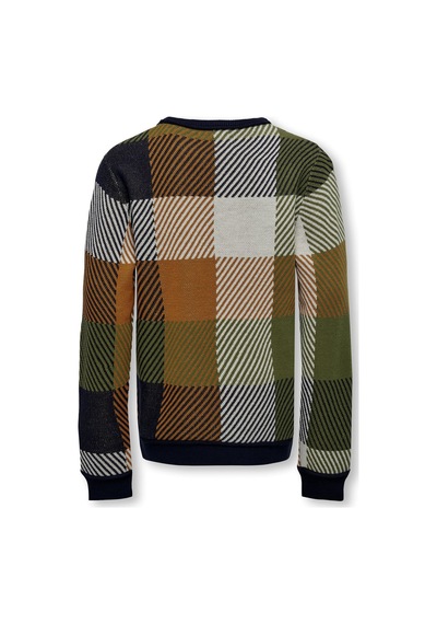 Only Kobsage L/s Check Crew Neck Knt Kız Çocuk Çok Renkli Kazak - 15299062