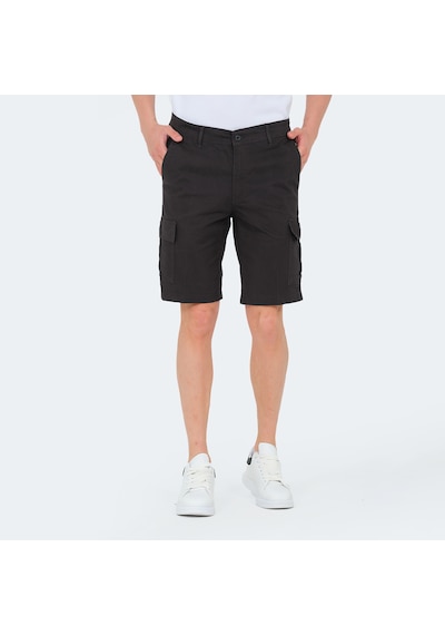 Slazenger EARNINGS Erkek Cepli Kargo Koyu Gri Şort