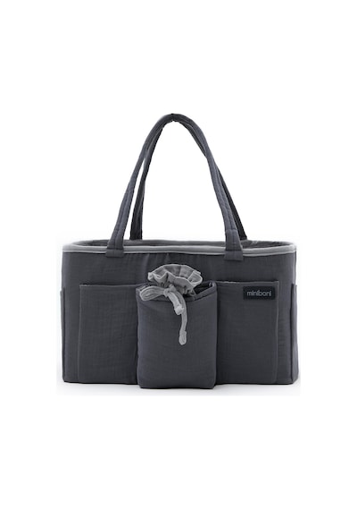 Miniboni Müslin Anne Organizer Çanta - Gri Standart Gri