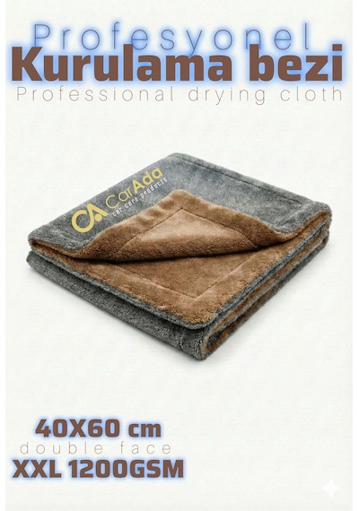 Twisted Pile Oto Kurulama Ve Temizlik Havlusu Gri/kahverengi 1200 Gsm / 40cmx60cm