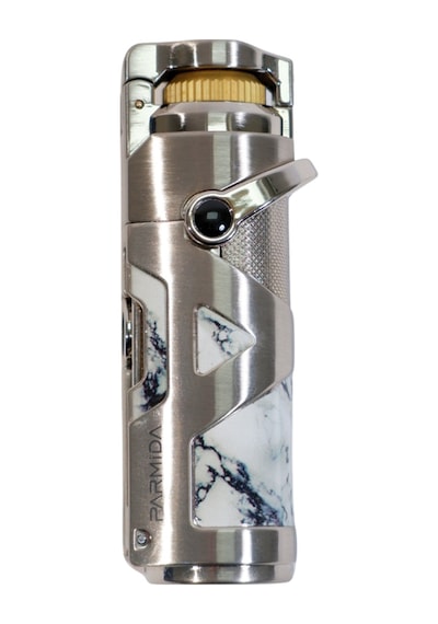 Parmida Tek Torch Pürmüz Gümüş Mermer Desenli Metal Puro Çakmağı - Tr9220