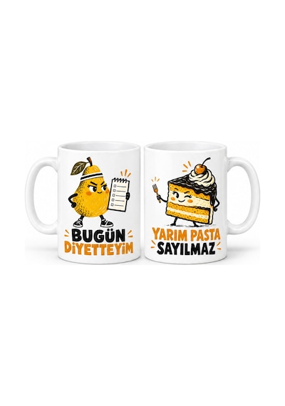 Bezos Diyet Molası 2'li Porselen Kupa Seti - Model 753 Nxrlvng
