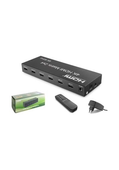 Hadron Hdx1388 Hdmı Switch + Splitter Matrix 4k 60 Hz 2 In 4 Out - Siyah